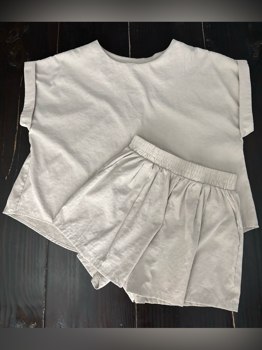 Klesis Solid Color Oversized Shirt and Shorts Set